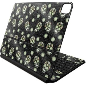 Glossy Glitter Skin Compatible With Apple Magic Keyboard for iPad Air 13-inch (M2) 2024 - Nighttime Skulls - Premium 3M Vinyl Protective Decal Cover - Easy To Apply | Crafted in the USA by MightySkins