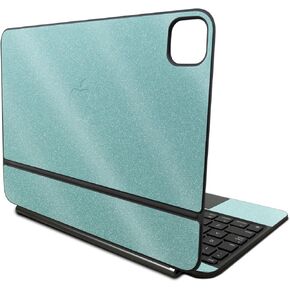 Glossy Glitter Skin Compatible with Apple Magic Keyboard for iPad Pro 11‑inch (M4) 2024 - Solid Turquoise - Premium 3M Vinyl Protective Decal Cover - Easy to Apply | Crafted in The USA by MightySkins