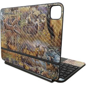 Carbon Fiber Skin Compatible with Apple Magic Keyboard for iPad Pro 11‑inch (M4) 2024 - Deer Pattern - Premium 3M Vinyl Protective Wrap Decal Cover - Easy to Apply | Crafted in The USA by MightySkins