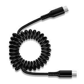 Coiled USB C Charger Cable Car Carplay 3ft for iPhone 16 Pro Max Samsung Galaxy S25 Ultra S25+ S25,A16 5G S24 Plus FE A35 A15, Retractable Short Android Auto Fast Charging Type C to C Phone Power Cord