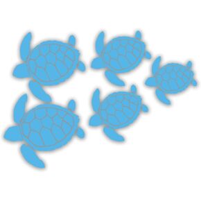 Turtle Family Vinyl Decal Sticker - for Cars, Trucks, Vans, Bumpers, Windows, Walls, Laptops, Projects and More | 7 X 4.8 Inches| Multiple Color Options to Choose from (Light Blue)