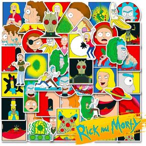 50 PCS Rick and Morty Stickers,Funny Stickers for Teens Adults,Waterproof Vinyl Stickers for Water Bottle Laptop Luggage