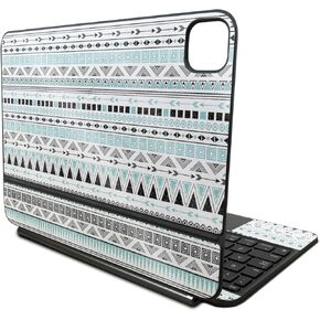 Glossy Glitter Skin Compatible With Apple Magic Keyboard for iPad Pro 11‑inch (M4) 2024 - Turquoise Tribal - Premium 3M Vinyl Protective Decal Cover - Easy To Apply | Crafted in the USA by MightySkins