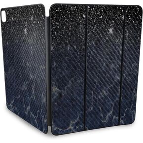 Carbon Fiber Skin Compatible with Apple Smart Folio for iPad Pro 13-inch (M4) 2024 - Dark Shimmer Marble - 3M Vinyl Protective Decal Cover - Easy to Apply | Crafted in The USA by MightySkins