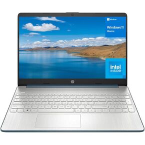 hp 15.6" Portable Laptop, HD Display, Intel Quad-Core Processor, 16GB RAM, 128GB Storage, Wi-Fi 6, Webcam, HDMI, Numeric Keypad, Windows 11 Home, Blue