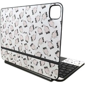 Glossy Glitter Skin Compatible with Apple Magic Keyboard for iPad Pro 11‑inch (M4) 2024 - Raining Cats - Premium 3M Vinyl Protective Decal Cover - Easy to Apply | Crafted in The USA by MightySkins