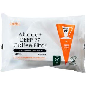 CAFEC Abaca+ Deep 27 Coffee Filter (white) | DEEP 27 | AFD27-100W