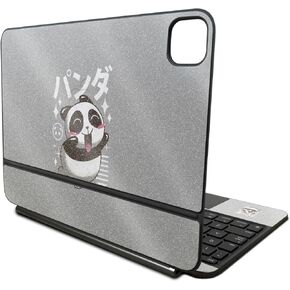 Glossy Glitter Skin Compatible with Apple Magic Keyboard for iPad Pro 11‑inch (M4) 2024 - Panda Kawaii - Premium 3M Vinyl Protective Decal Cover - Easy to Apply | Crafted in The USA by MightySkins