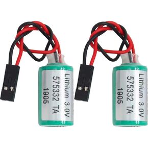 2Pcs 575332TA PLC Battery for Siemens 810D 840D PLC 6FC5247-0AA18-0AA0 Battery 575332 TA 3V 1200mAh Battery (2 Pack 575332TA Battery)