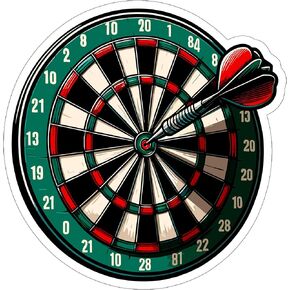 Darts Sport Sticker Decal Vinyl Small Waterproof for Water Bottle Mug Passport Book Scrapbook Notebook Laptop Tumbler Skateboard Computer Phone Funny Gift Car Stickers Size - 4″×4″