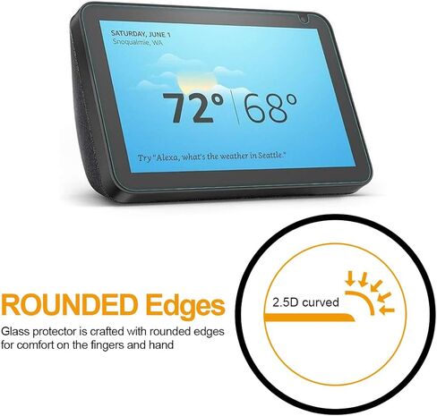 SuperShieldz (حزمة 2) مصممة لـ Echo Show 8 (الجيل الأول ، الإصدار 2019) واقي شاشة زجاجي مقسّر ، مضاد للخدش ، خالية من الفقاعة in Saudi Arabia