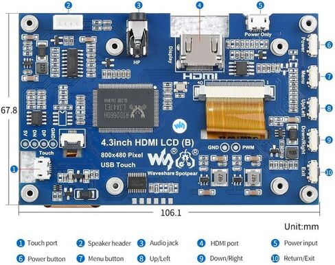 4.3inch-hdmi-lcd- (b) 4.3inch LCD IPS 800x480 USB شاشة تعمل باللمس in Saudi Arabia