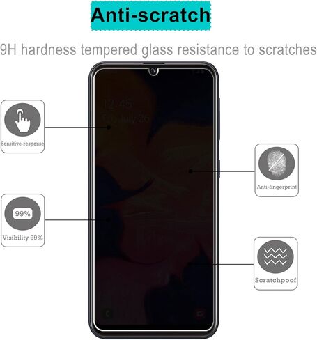 (2 عبوة) مصممة لـ Samsung Galaxy A10e شاشة واقي الخصوصية الزجاجي المقسّر ، مضاد للجاسمة ، مضاد للخدش ، خالية من الفقاعة in Kuwait