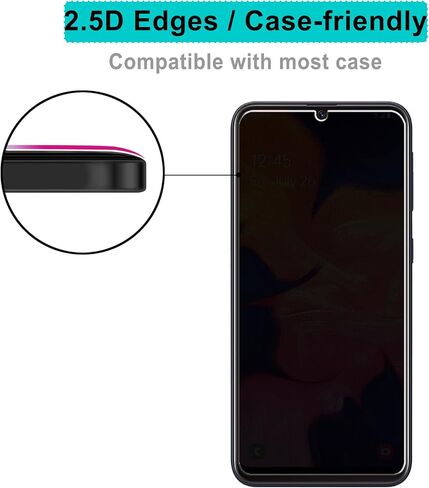 (2 عبوة) مصممة لـ Samsung Galaxy A10e شاشة واقي الخصوصية الزجاجي المقسّر ، مضاد للجاسمة ، مضاد للخدش ، خالية من الفقاعة in Kuwait
