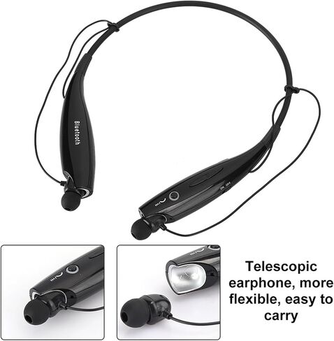 Neckband Bluetooth Headphones, HV‑800 Neckband Bluetooth Earphones Retractable Portable Stereo Sound Noise Reduction Sports Headsets in Saudi Arabia