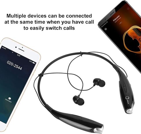 Neckband Bluetooth Headphones, HV‑800 Neckband Bluetooth Earphones Retractable Portable Stereo Sound Noise Reduction Sports Headsets in Saudi Arabia