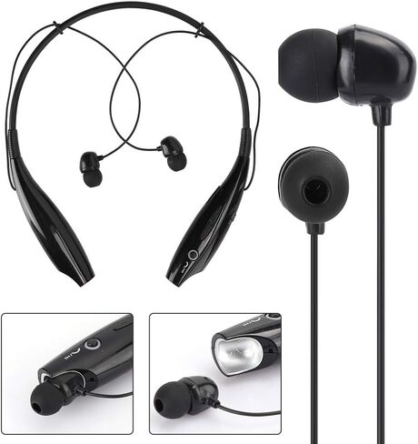 Neckband Bluetooth Headphones, HV‑800 Neckband Bluetooth Earphones Retractable Portable Stereo Sound Noise Reduction Sports Headsets in Saudi Arabia