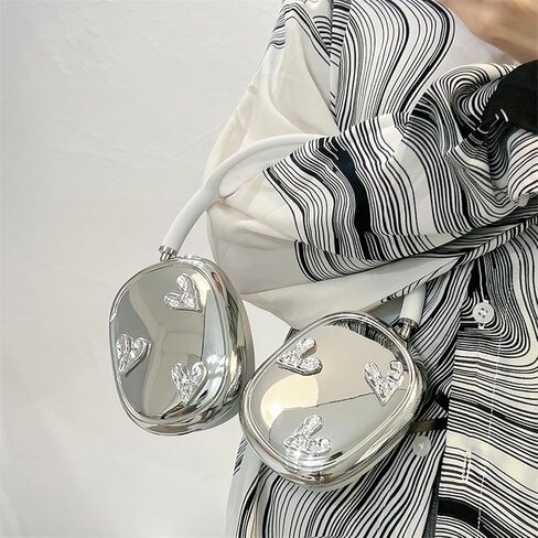 غطاء الحالة لـ AirPods Max ، TPU Cute Cond Cool Soft ، وغطاء Earcup القلوب المكعبات الفضية لـ Apple Airpods Max للنساء الغطاء الوقائي (قلوب التجاعيد ، والفضة) in Kuwait