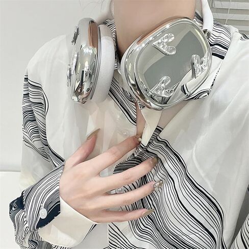 غطاء الحالة لـ AirPods Max ، TPU Cute Cond Cool Soft ، وغطاء Earcup القلوب المكعبات الفضية لـ Apple Airpods Max للنساء الغطاء الوقائي (قلوب التجاعيد ، والفضة) in Kuwait