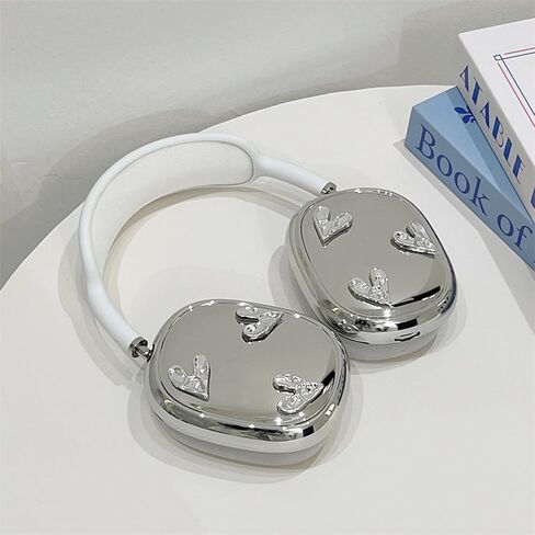 غطاء الحالة لـ AirPods Max ، TPU Cute Cond Cool Soft ، وغطاء Earcup القلوب المكعبات الفضية لـ Apple Airpods Max للنساء الغطاء الوقائي (قلوب التجاعيد ، والفضة) in Kuwait