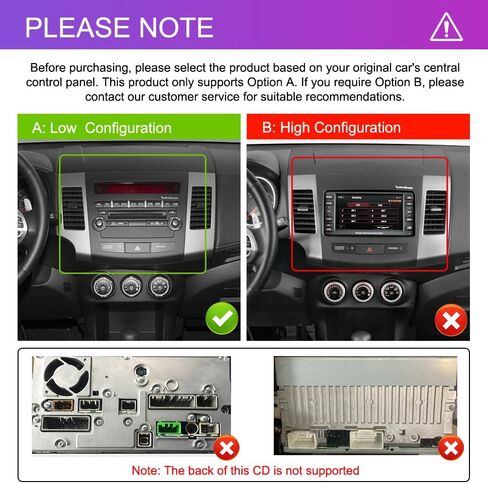 سيارات راديو للسيارات من أجل Mitsubishi Outlander 2008 2009 2010 2011 2012 2014 2015 ، Carplay Android Auto ، Android 13 System ، 2+64GB ، in Kuwait