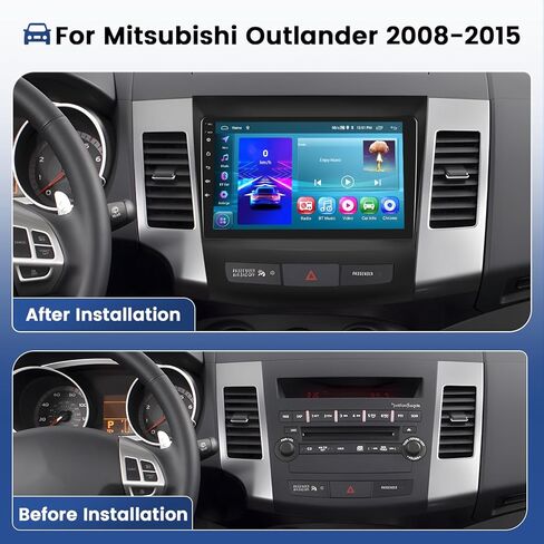 سيارات راديو للسيارات من أجل Mitsubishi Outlander 2008 2009 2010 2011 2012 2014 2015 ، Carplay Android Auto ، Android 13 System ، 2+64GB ، in Kuwait