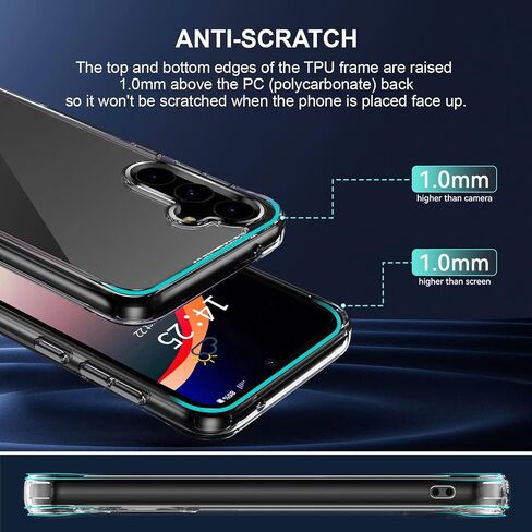 for Samsung Galaxy S23 FE Case Clear, with Screen Protector&Camera Lens Protector, [Anti-Yellowing] [Shockproof] Slim Protective Phone Case Cover for Galaxy S23 FE 5G 2023, (HD Clear) in Saudi Arabia