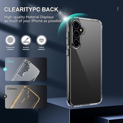 for Samsung Galaxy S23 FE Case Clear, with Screen Protector&Camera Lens Protector, [Anti-Yellowing] [Shockproof] Slim Protective Phone Case Cover for Galaxy S23 FE 5G 2023, (HD Clear) in Saudi Arabia