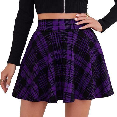 تنورة نسائية صغيرة كاجوال قابلة للتمدد ومطويات من DJT مع شورت متوسط ​​باللون الأزرق الكشمير in Kuwait