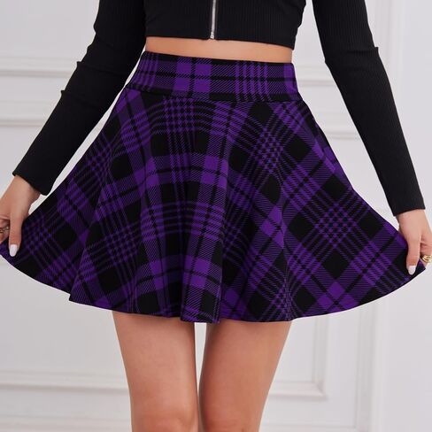 تنورة نسائية صغيرة كاجوال قابلة للتمدد ومطويات من DJT مع شورت متوسط ​​باللون الأزرق الكشمير in Kuwait