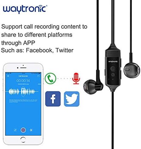 Cell Phone Call Recorder Earphone for iPhone Cellular Calls Skype Facebook Messenger Whatsapp Voice Call Recording (with Connector) in Kuwait