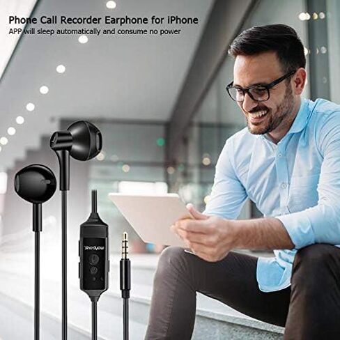 Cell Phone Call Recorder Earphone for iPhone Cellular Calls Skype Facebook Messenger Whatsapp Voice Call Recording (with Connector) in Kuwait