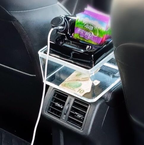 Rideshare Tip Box with Switch Controlled Colorful LED's in Saudi Arabia