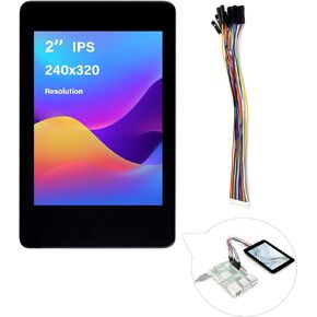 2inch IPS Touch Screen Compatible with Raspberry Pi 5/4B/3B+/3B/Pi Zero/Zero W/Pi Zero 2W/Pico/Pico W/Pico 2/Pico 2W/ ESP32, 240x320 Resolution Capacitive Touch LCD Display, I2C SPI Interface