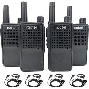 Radtel RT-518 Rechargeable Walkie Talkies for Adults Long Range Handheld FRS Two Way Radio 22CH Handsfree VOX for Camping Hiking (4 Pack)