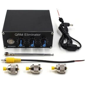 QRM Eliminator X Phase HF Bands 1.8MHz‑30MHz with Adjustable Built in PTT Control, Aluminum Alloy Canceller for Wide Compatibility