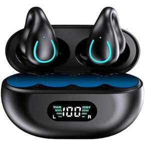 سماعات الرأس اللاسلكية المفتوحة في سماعات Bluetooth على سماعات أذن صغيرة شحن الأذن براعم الرياضة العظمية سماعات سماعات الأذن للتجريب على المشي (الأسود)