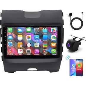 4G+64G Android 13 Car Stereo 9inch Touchscreen Car Radio Built-in Carplay/Android Auto Support Bluetooth SWC GPS WiFi Backup Camera Fit for Ford Edge 2015-2018