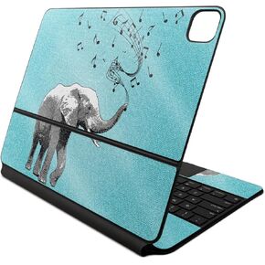 Glossy Glitter Skin Compatible With Apple Magic Keyboard for iPad Air 13-inch (M2) 2024 - Musical Elephant - Premium 3M Vinyl Protective Decal Cover - Easy To Apply | Crafted in the USA by MightySkins