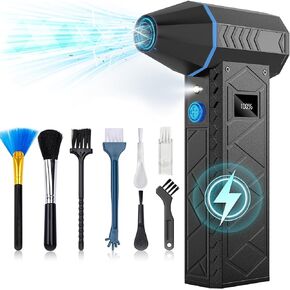 DEGGE 10000mAh Compressed Air Duster, 180000RPM Electric Air Duster with Display Screen & Light, 4 Gear Adjustable Cordless Rechargeable High-Speed Air Blower, Jet Dry Blower for Keyboard,PC, Car,Home