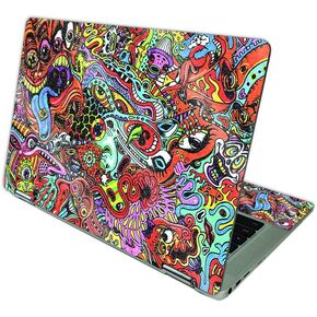 MightySkins Glossy Glitter Skin Compatible with HP Chromebook x360 14 (2021) - Acid Trippy | Protective, Durable High-Gloss Glitter Finish | Easy to Apply, Remove, and Change Styles | Made in The USA