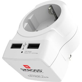 SKROSS | 1.500281 | Europe to USA USB | Travel Adapter, 2 USB 5V/2.4A - Voltage and Power 100V - 1500W/250V - 3750W - Electric Shock Protection