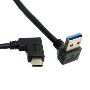 chenyang Reversible USB 3.1 Type C USB-C Angled to 90 Degree Down Angled A Male Data Cable for Tablet Mobile Phone 30cm