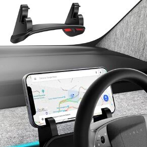 Car Silicone Phone Mount Behind Steering Wheel for Tesla Model 3 Highland 2024 2023 and Model Y Model Y Juniper (Refresh) Cell Phone Support iPhone Holder Tesla Interior Accessories