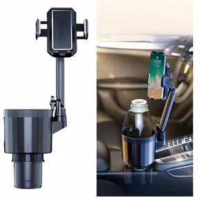 car Cup Holder Expander, 2 in 1 360° Rotating car Phone Holder Expander, Base can be Moved Left and Right, for Smartphone Cup Holders for 18-40 oz Bottles, Suitable for All Smartphones.