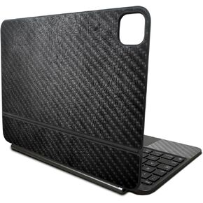 Carbon Fiber Skin Compatible With Apple Magic Keyboard for iPad Pro 11‑inch (M4) 2024 - Black Leather - Premium 3M Vinyl Protective Wrap Decal Cover - Easy To Apply | Crafted in the USA by MightySkins