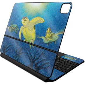 Glossy Glitter Skin Compatible with Apple Magic Keyboard for iPad Air 13-inch (M2) 2024 - Turtle Dreams - Premium 3M Vinyl Protective Decal Cover - Easy to Apply | Crafted in The USA by MightySkins