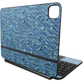 Carbon Fiber Skin Compatible with Apple Magic Keyboard for iPad Pro 11‑inch (M4) 2024 - Dolphin Gang - Premium 3M Vinyl Protective Wrap Decal Cover - Easy to Apply | Crafted in The USA by MightySkins