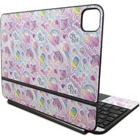 Carbon Fiber Skin Compatible with Apple Magic Keyboard for iPad Pro 11‑inch (M4) 2024 - Unicorn Popsicle - Premium 3M Vinyl Protective Decal Cover - Easy to Apply | Crafted in The USA by MightySkins