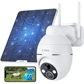 4G LTE Cellular Solar Security Camera No WiFi Needed 4G Smart Camera, No Wi-Fi, HD Monitoring, Two-Way Audio, Night Vision, Remote Control via App, Auto Tracking